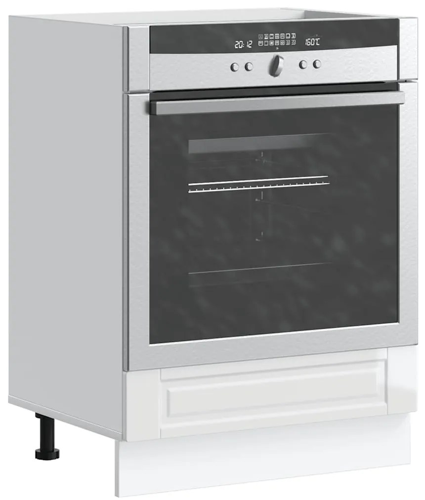 853999 vidaXL Шкаф за фурна, Porto, бял гланц, инженерно дърво