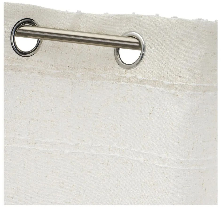 Бяло-бежово перде със смес от лен 140x260 cm Nodes – Casa Selección