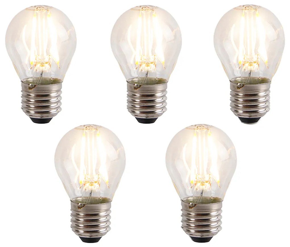 Комплект от 5 димируеми LED крушки E27 P45 4W 330lm 2100K