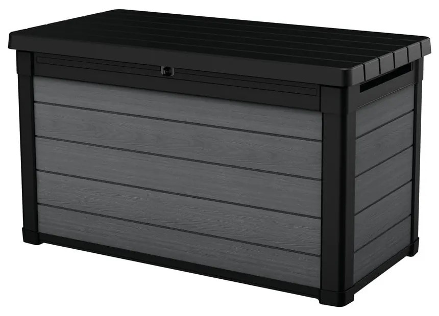 Тъмносива пластмасова градинска кутия за съхранение Cortina – Keter
