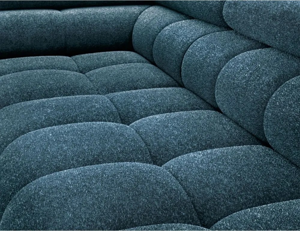 Син разтегателен ъглов диван с място за съхранение от букле (ляв ъгъл L форма) Ferucce – ELTAP