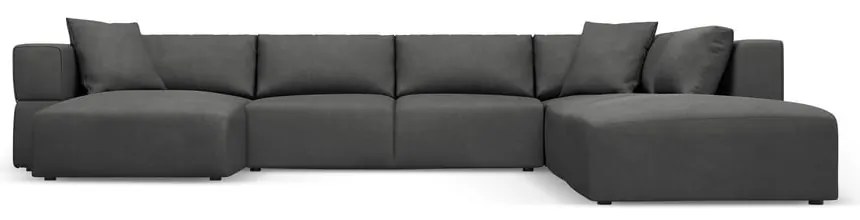 Тъмносив ъглов U-образен диван, десен ъгъл Esther – Milo Casa