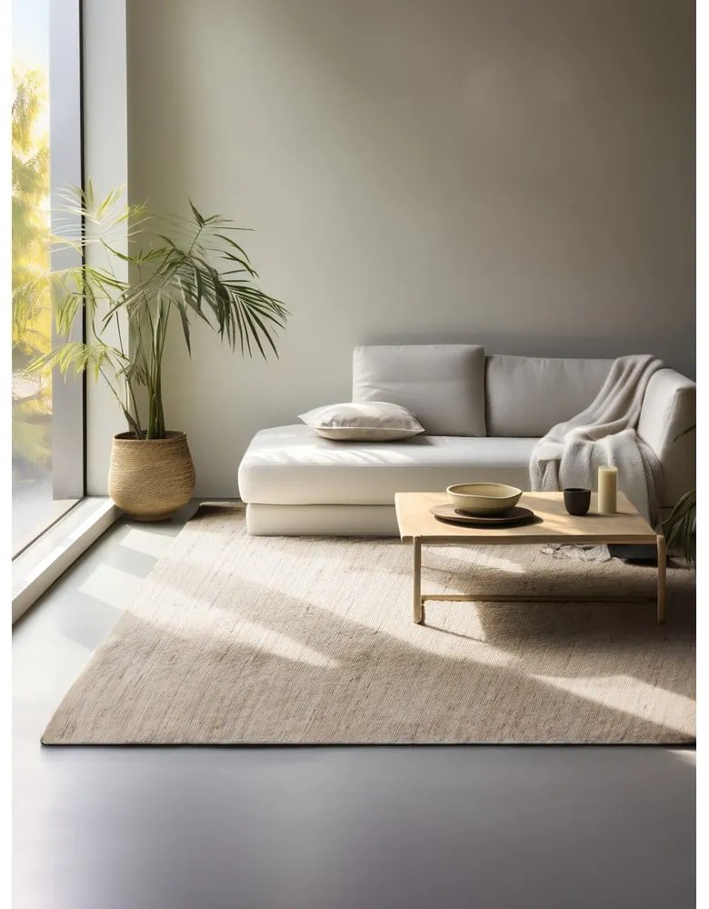 Бежов двустранен/ръчно изработен килим със смес от юта 80x150 cm Handloom – Hanse Home