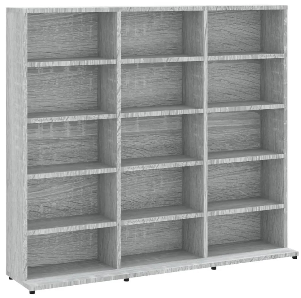 815484 vidaXL Етажерка за дискове сив сонома 100x23x89,5 см инженерно дърво