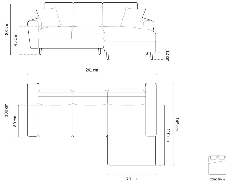 Бежов разтегателен ъглов диван с място за съхранение от рипсено кадифе (десен ъгъл) Kyoto – Cosmopolitan Design