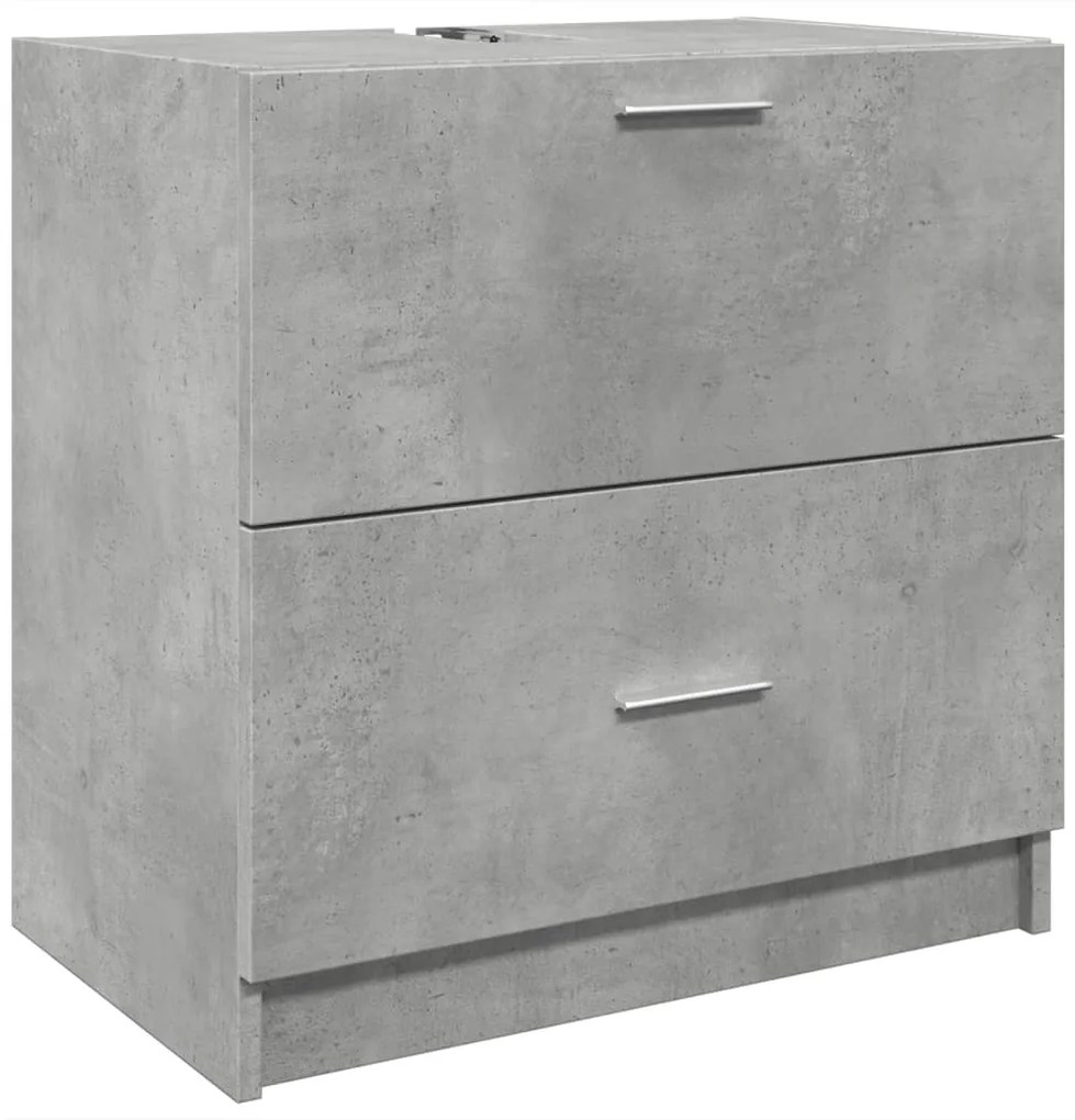 848111 vidaXL Долен шкаф за мивка, бетонно сив, 59x37x59 см, инженерно дърво