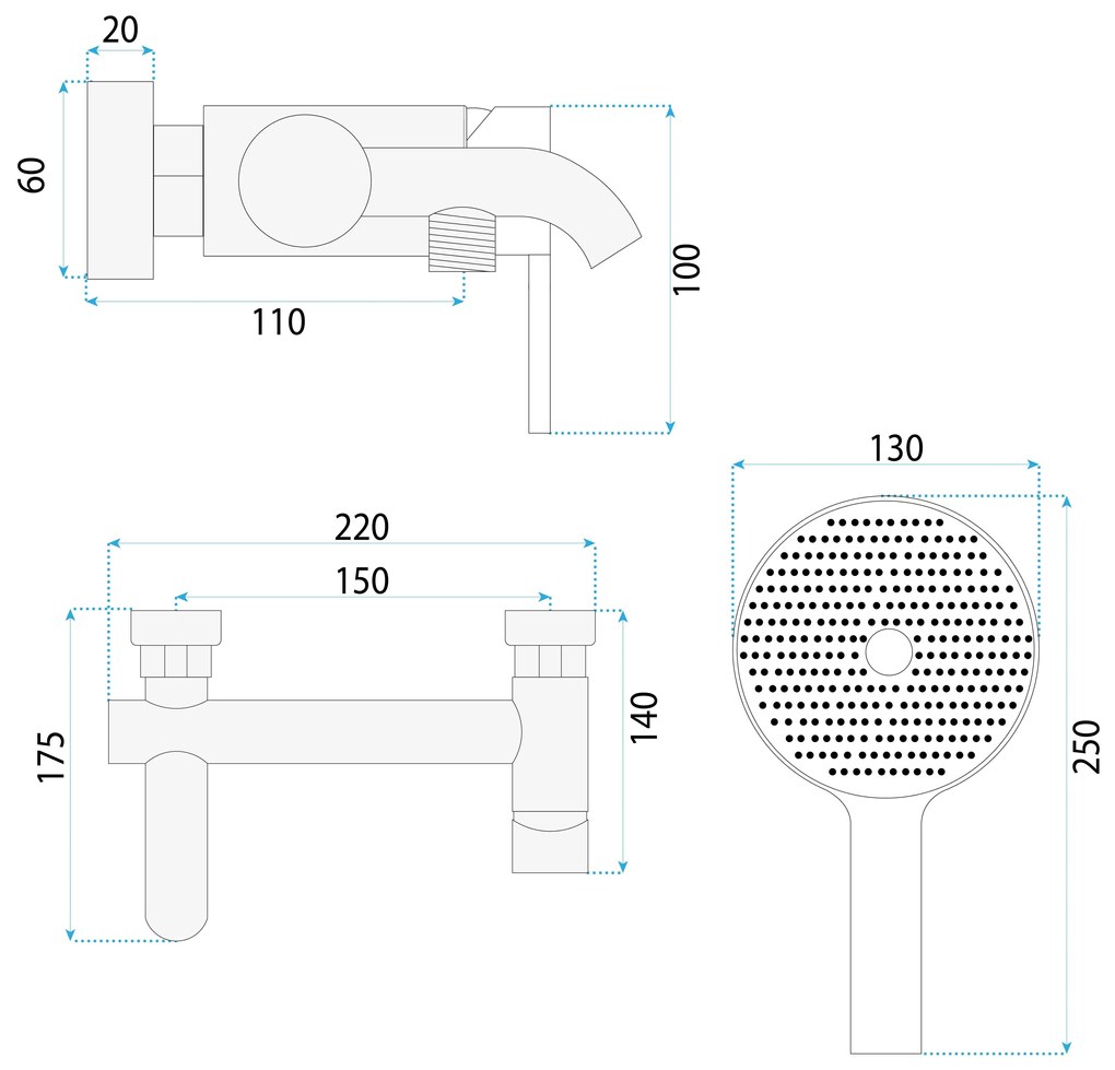 Смесител за вана Rea FOSTER Gold  Brush