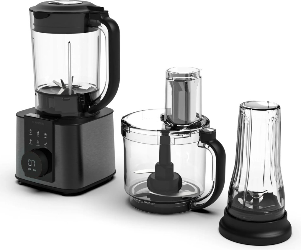 Klarstein Кухненски робот Verosteel с блендер | месене, разбиване и изцеждане на сок | 1200 W | 2 л / 1,75 л