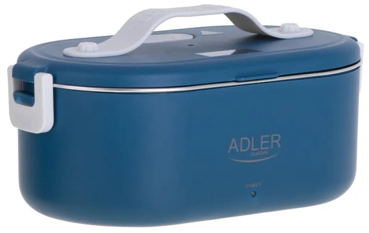 Електрическа кутия за обяд Adler AD 4505, 800 ml, До 50C, Стоманен съд за храна, Син