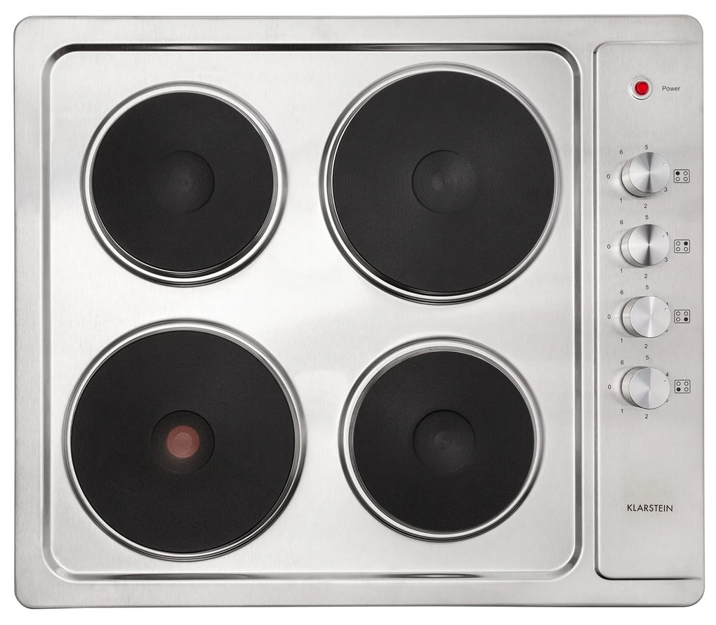 Klarstein Appetito 4, електрически котлон, 5500 W, 4 плочи, 6 нива на мощност, неръждаема стомана