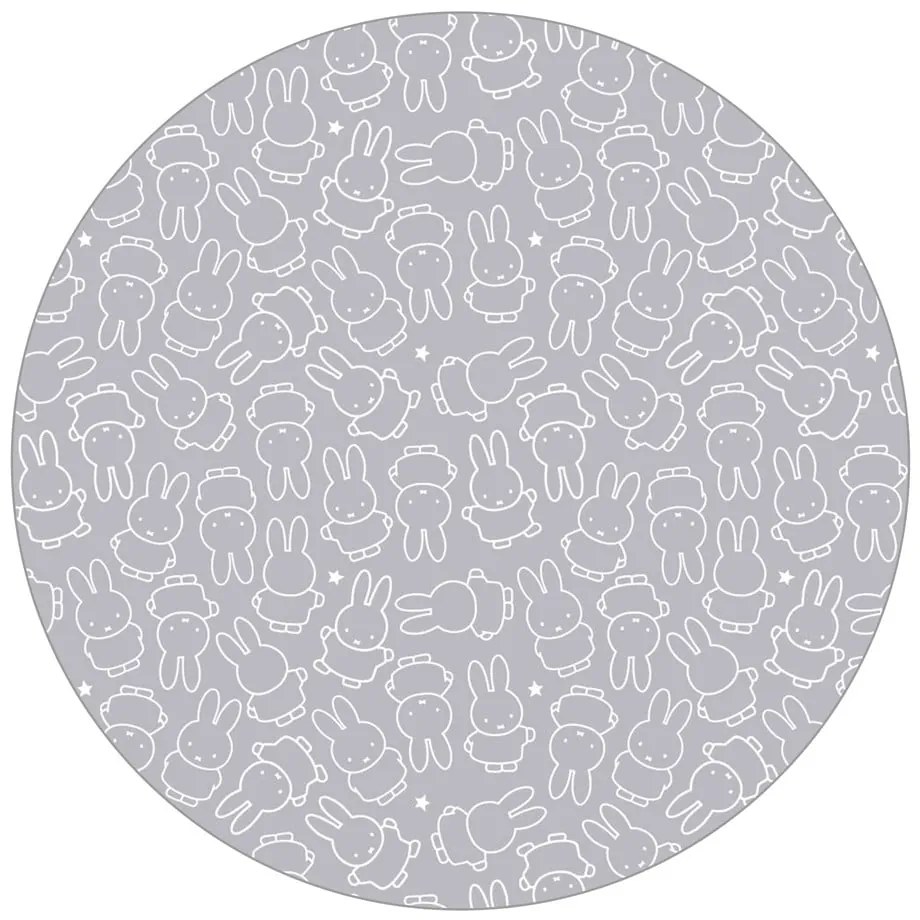 Бял/сив калъф за матрак за детско легло със смес от памук 96 cm Miffy – Roba