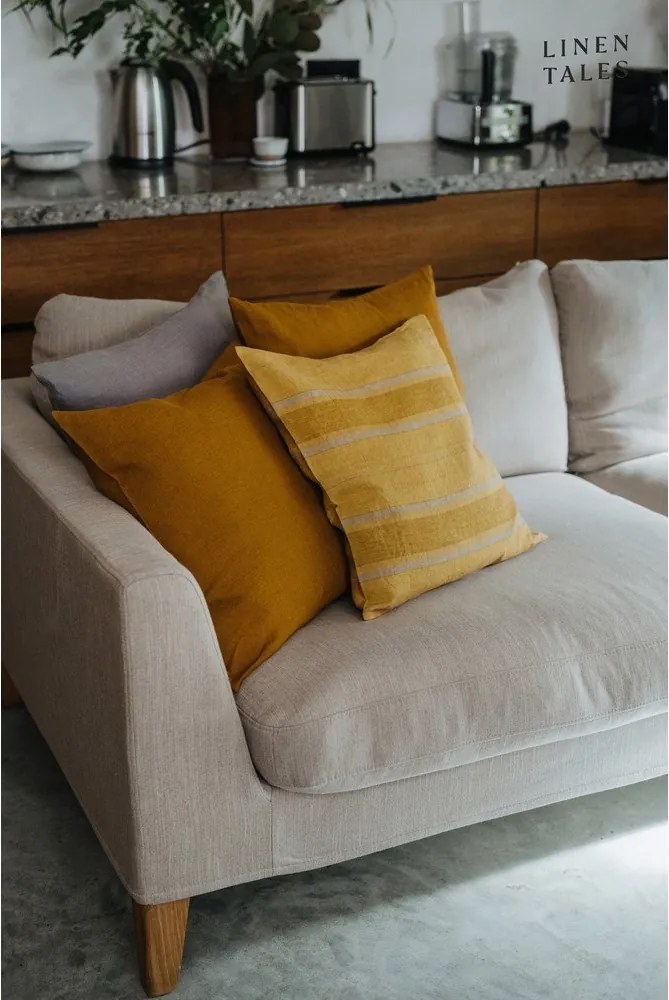 Ленена калъфка за възглавница 40x40 cm Amber Bronze Stripes – Linen Tales