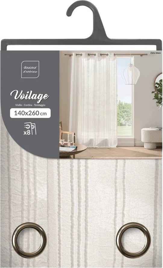 Бяло перде 140x260 cm Zaho – douceur d'intérieur