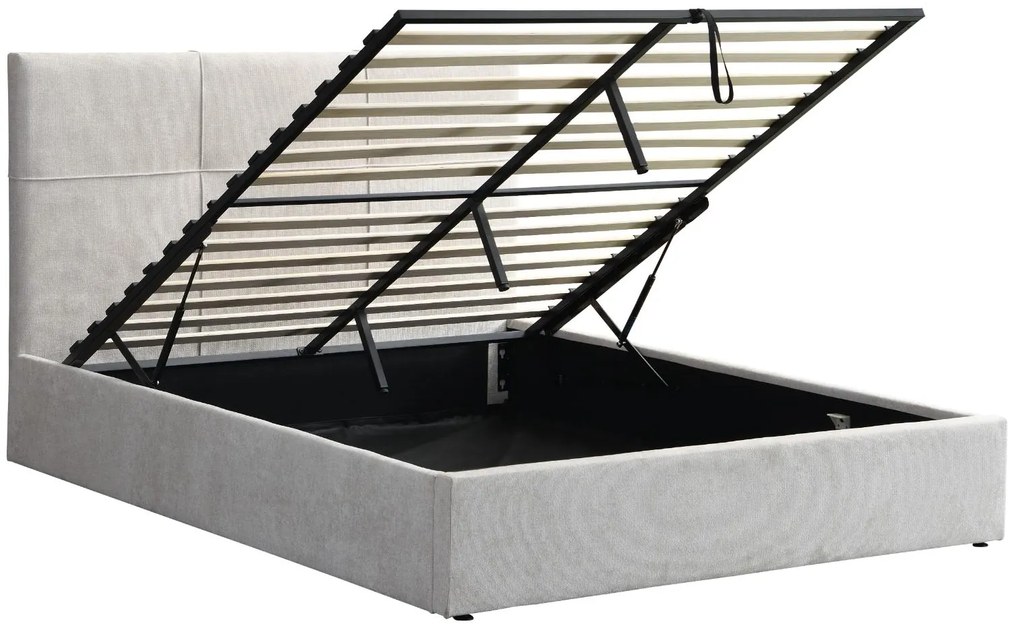 Тапицирано легло Raziel-Бежово-160x200-Lift-Storage