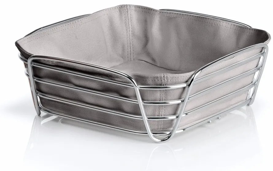 Сива кошница за хляб със сива памучна вложка Delara, широчина 25 cm - Blomus