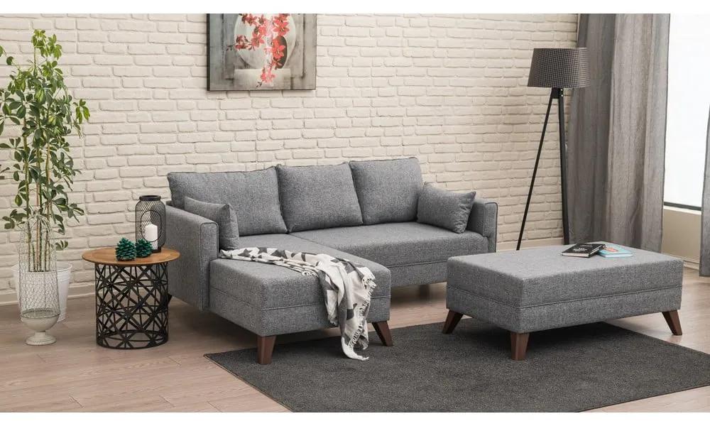 Сив ъглов разтегателен диван (ляв ъгъл) Bella – Balcab Home