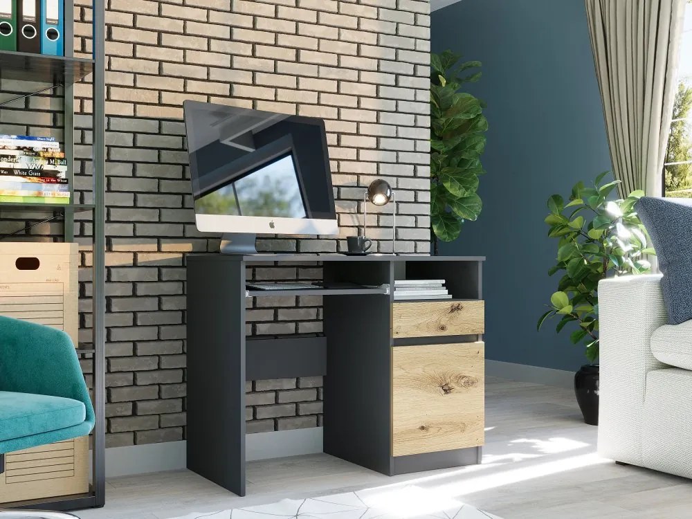 Модерно писалище с шкаф 90x50 cm - различни цветови варианти Бял