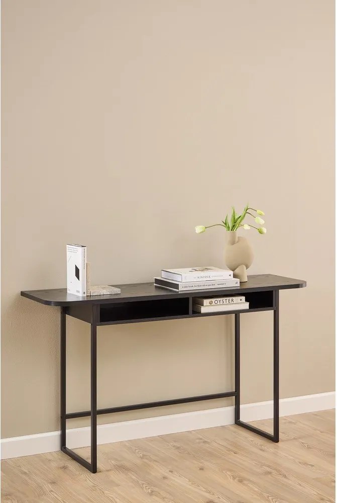 Черна конзолна маса от декор от ясен 40x140 cm Darlington – Actona