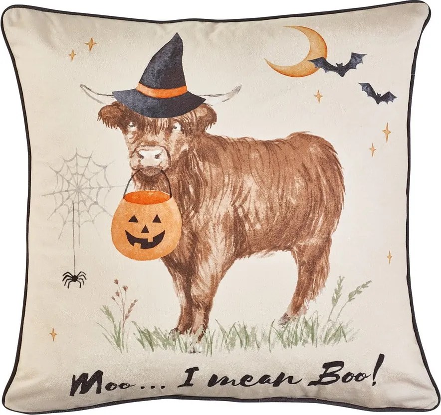 Декоративна възглавница с хелоуински мотив 45x45 cm Halloween Highland Cow – Catherine Lansfield