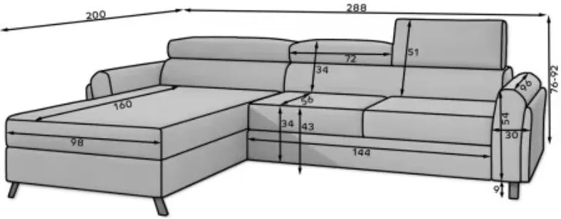 Ъглов диван Marietta-Brown Dark-Right