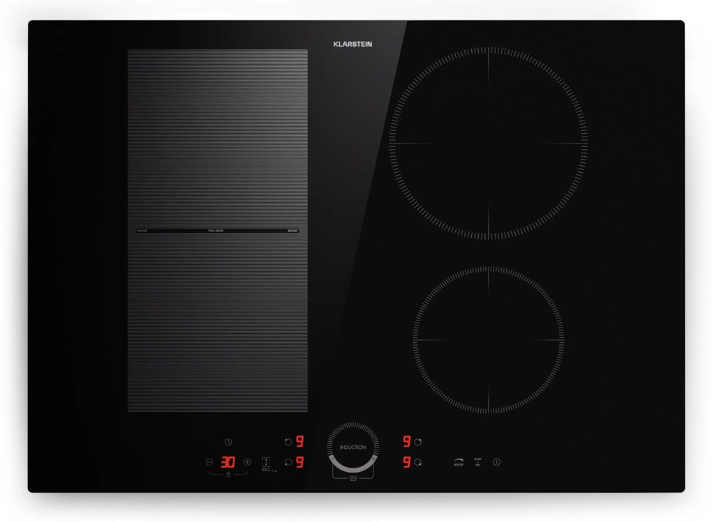 Klarstein Delicatessa 70 Hybrid, вграден индукционен плот, 4 зони, 7000 W, стъклокерамика