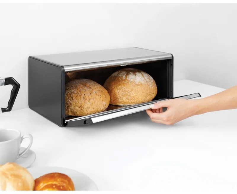 Кутия за хляб Brabantia Fall Front 646848, 18 л, 46.5х25 см, Стенен монтаж, Инокс