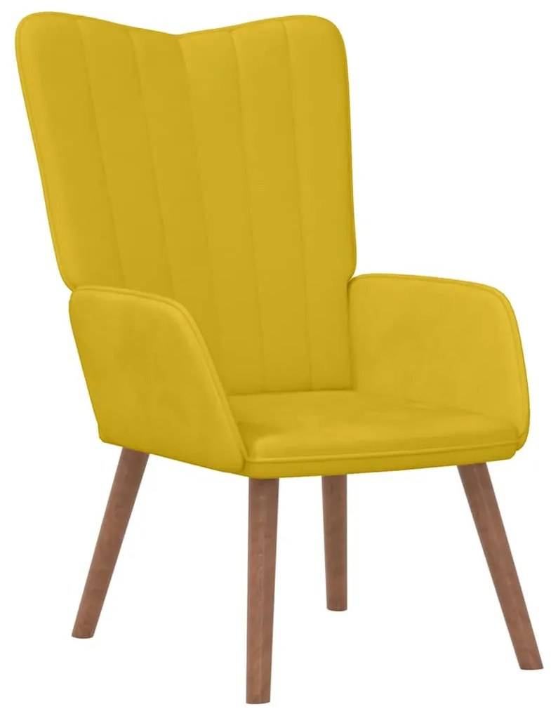 327662 vidaXL Релаксиращ стол, горчица жълто, кадифе