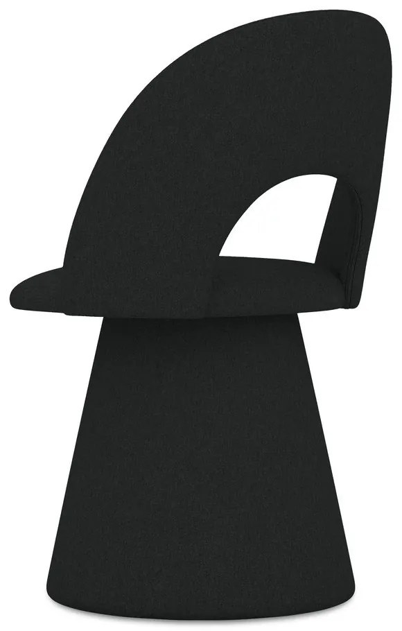 Черен тапициран трапезен стол Kalo – Makamii