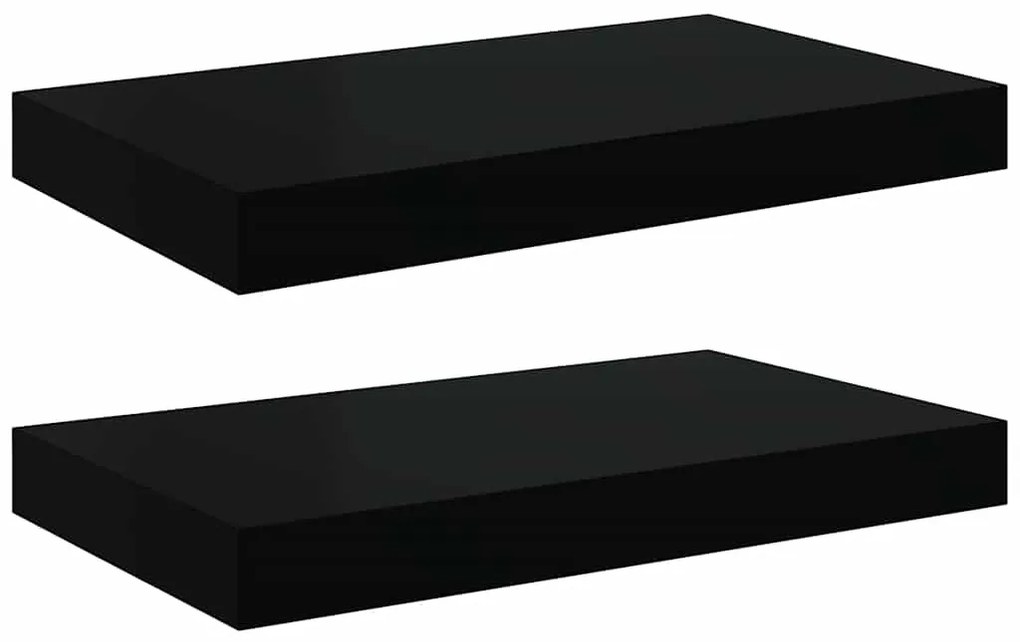 323827 vidaXL Окачени стенни рафтове, 2 бр, черни, 40x23x3,8 см, МДФ