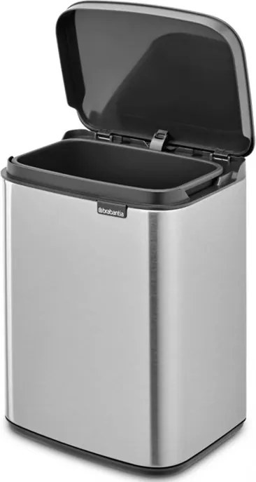 Кош за боклук Brabantia Bo Small 1006625, 4 л, Плавно и безшумно отваряне, Противоплъзгаща основа, Устойчив на пръстови отпечатъци, Инокс/Мат