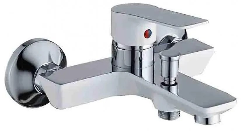 Стенен смесител за вана и душ ХАНА ICF 6456153W/БЕЗ А-РИ, хром + бял