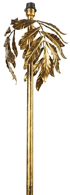 Винтидж подова лампа антично злато 30 см без абажур - Linden