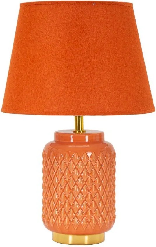 Оранжева керамична настолна лампа с текстилен абажур (височина 44 cm) – Mauro Ferretti