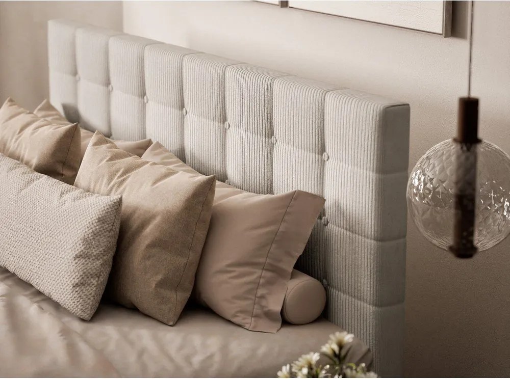 Кремаво боксспринг легло 160x200 cm с място за съхранение Tasca – Maison de Rêve