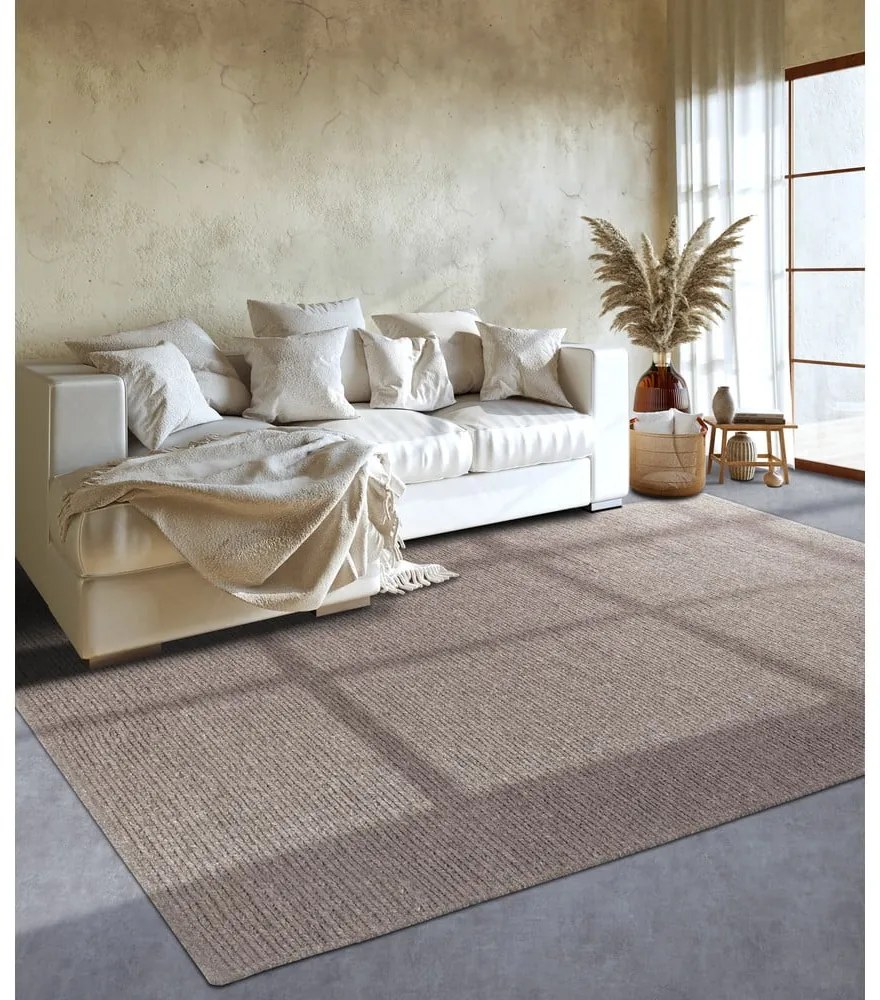 Светлокафяв ръчно изработен вълнен килим 60x90 cm Francois – Villeroy&amp;Boch