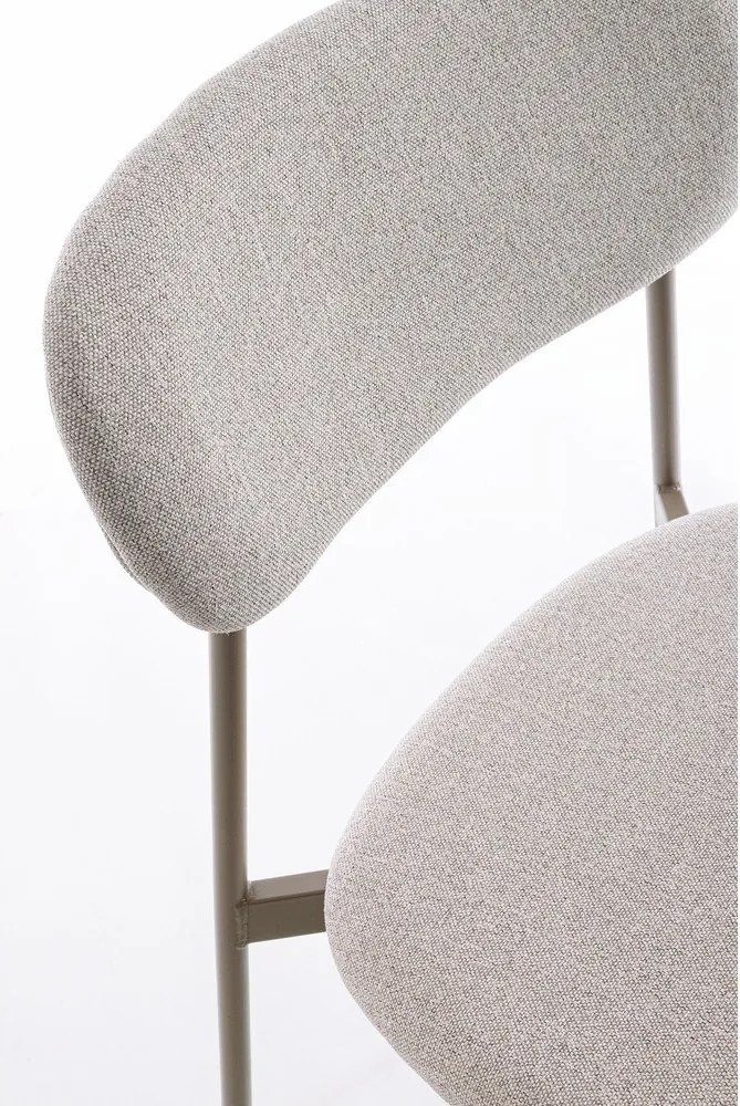 Светлокафяв тапициран трапезен стол Inka – Yes Everyday