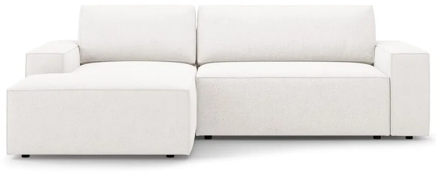 Бял разтегателен ъглов диван от букле (ляв ъгъл) Jodie – Micadoni Home