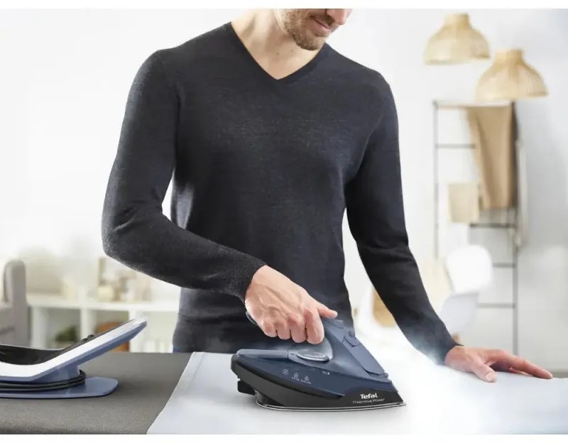 Безжична ютия Tefal Reemove Upgrade FV6675E0, 2600 W, 250 мл, Керамична плоча, Система против капене, Автоматично изключване, Син