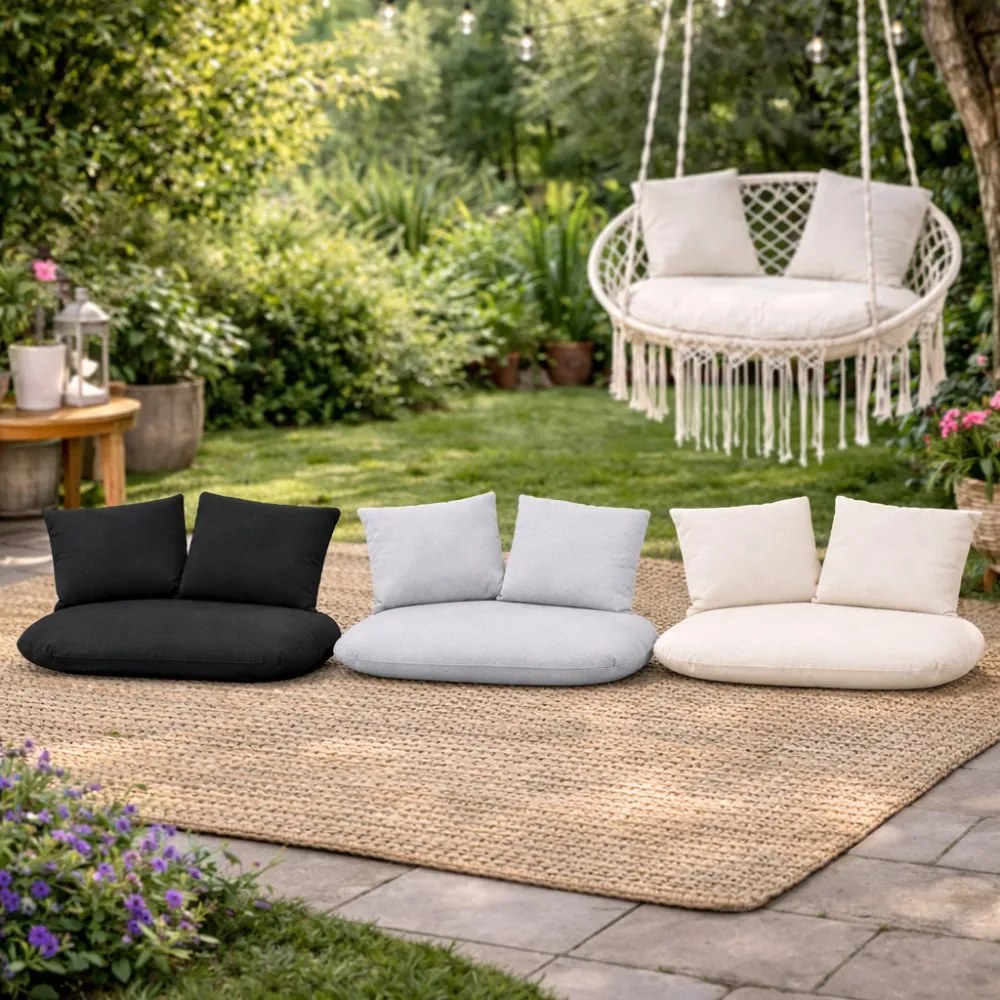 Възглавници за висящ стол, щъркелово гнездо за 2 души Бежово