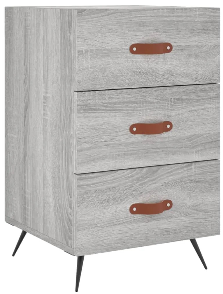 827634 vidaXL Нощно шкафче, сив сонома, 40x40x66 см, инженерно дърво
