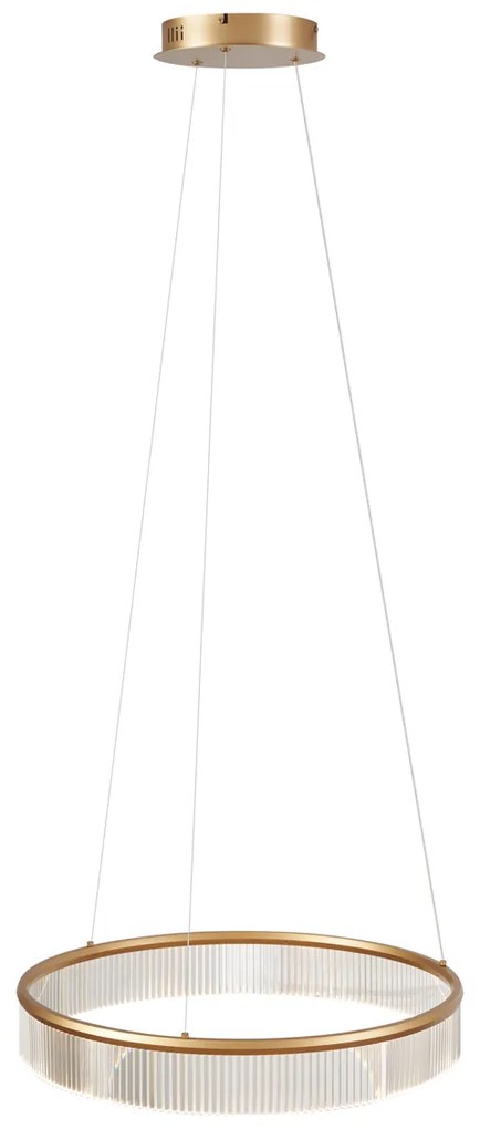 Модерен висящa лампa месинг 59cm вкл. LED 3-степенно димируем - Anello Chandelier