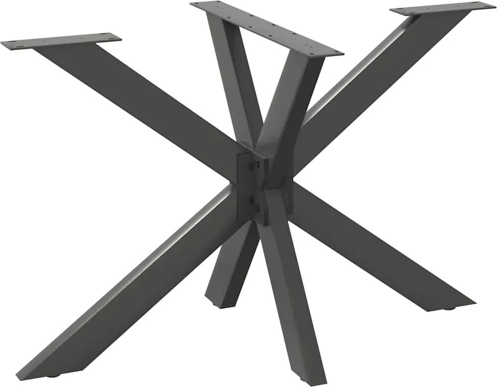 4013114 vidaXL Крак за трапезна маса с форма на паяк, антрацит, 120x68x(72-73) см, стомана
