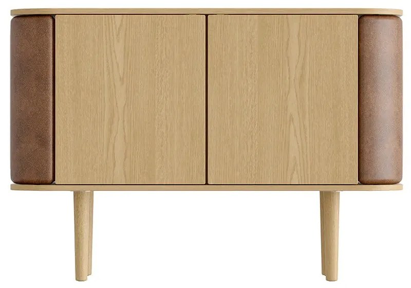 Нисък скрин с дъбов декор в светлокафяво-натурален цвят 109x75 cm Treasures - UMAGE