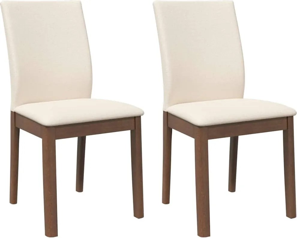 4102448 vidaXL Трапезни столове с възглавници 2бр Кафяв масивна дървесина гума