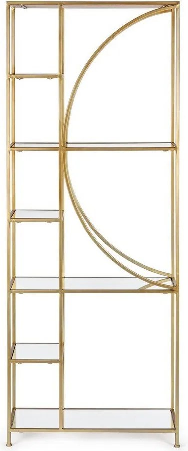 Стоманена библиотека в златист цвят 66x176x25,5 cm Elenor – Bizzotto