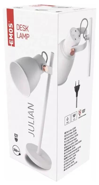 Бяла настолна лампа (височина 46 cm) Julian - EMOS