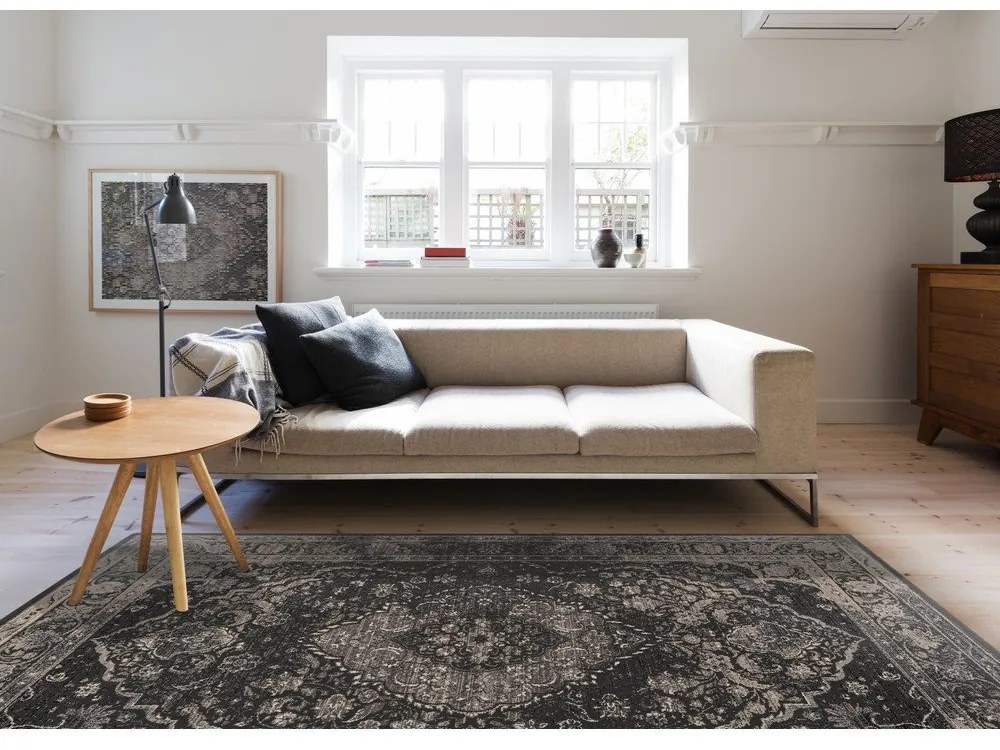 Тъмносив вълнен килим 100x180 cm Zana - Agnella