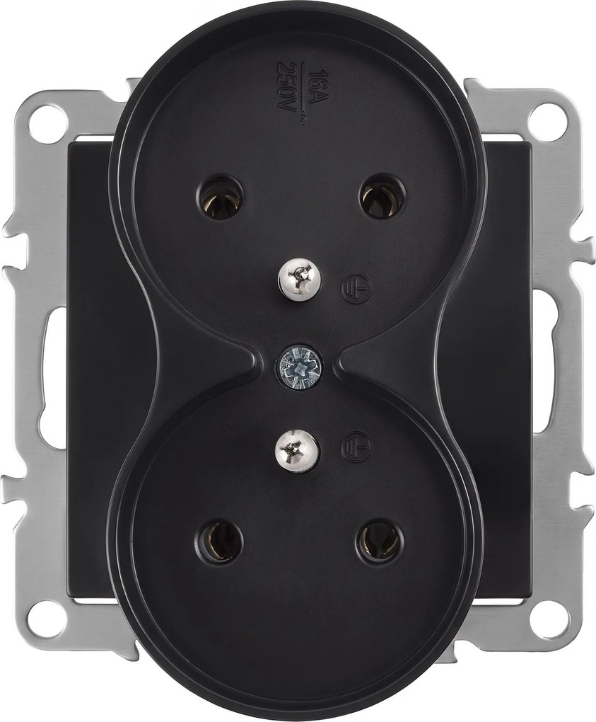 Двоен контакт със заземяване OSTE JNH002-G Black