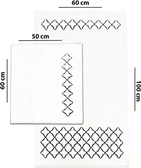Кремави килими за баня в комплект 2 бр. 60x100 cm Luxury – Foutastic