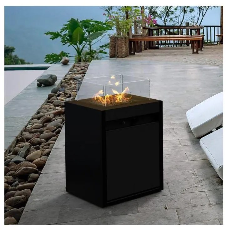 Planika Square GAS - Екстериорен газ камина 79,7x48 см 10kW